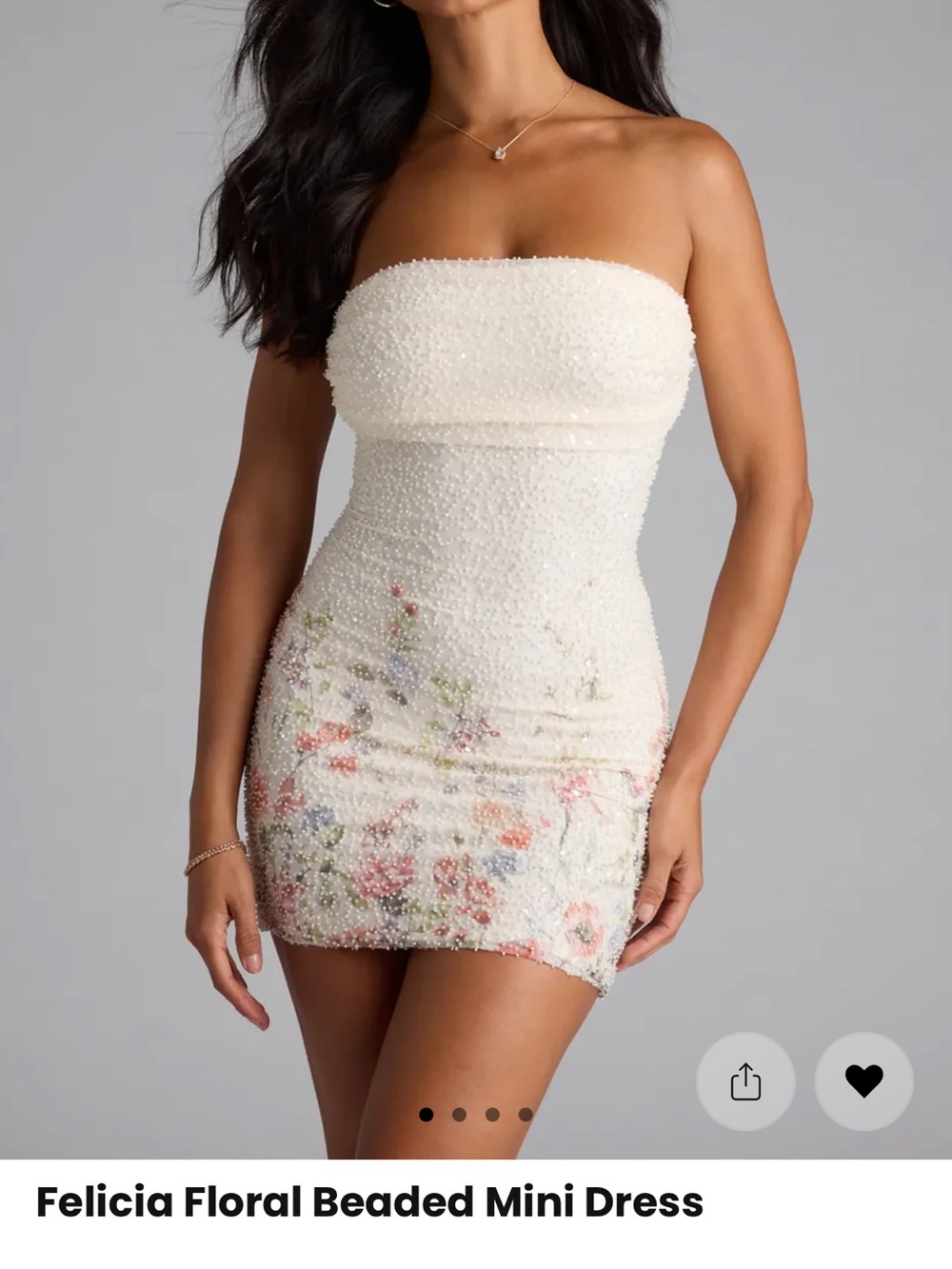 Windsor Floral Beaded Mini Dress